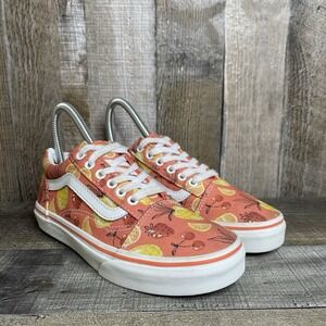 Big Kids Vans Old Stool Orange Fruit Casual Skateboarding Sneakers Size 2.5 Y